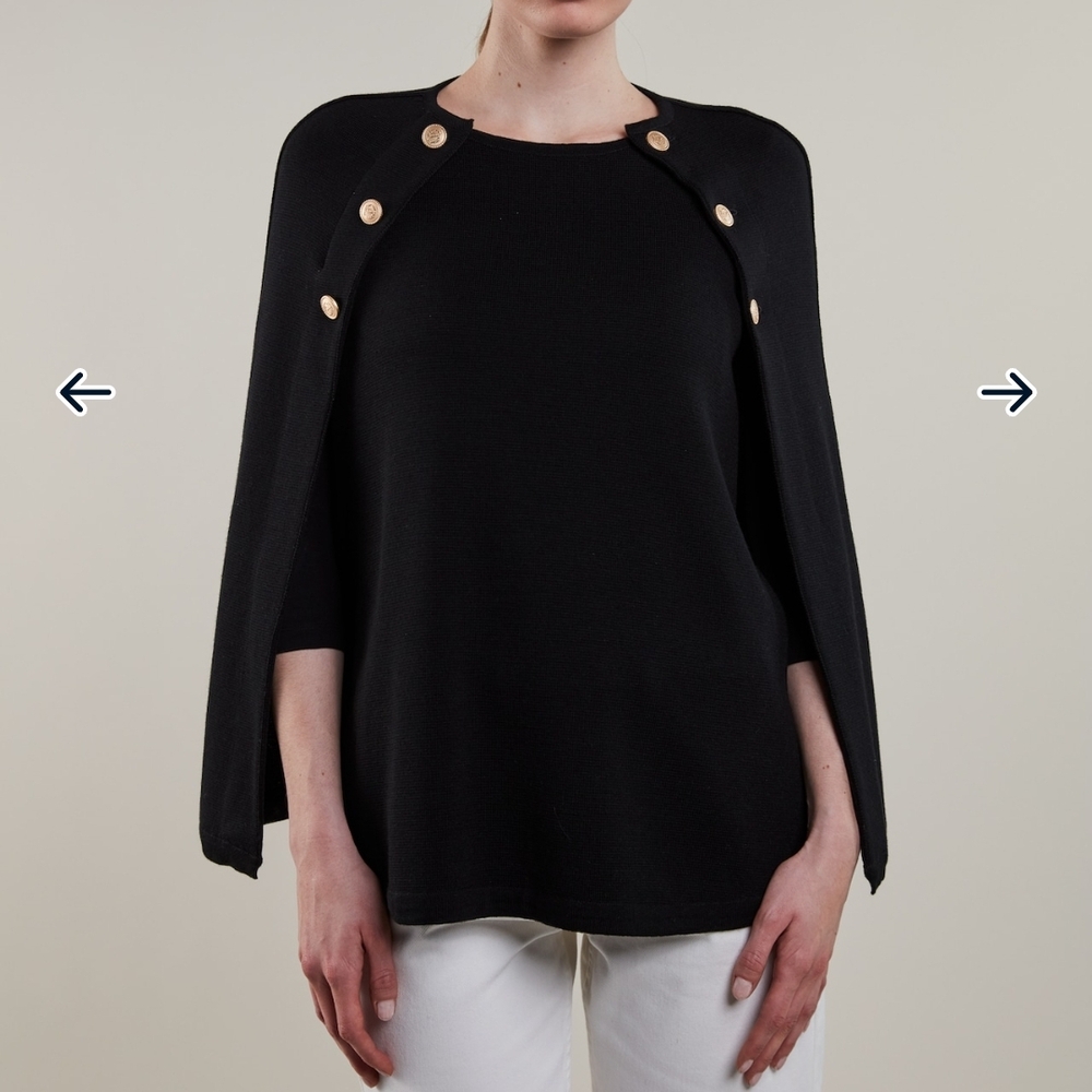 Black Cape with Gold Buttons